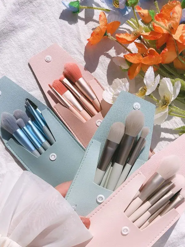 Nuevo Juego de 8 Uds de brochas de maquillaje, brocha correctora de maquillaje, colorete, brocha para polvos sueltos, sombra de ojos, resaltador, brocha para base, herramientas de belleza