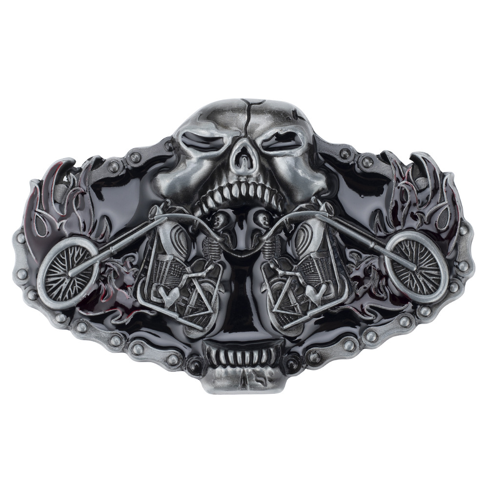 Hebilla de cinturón de locomotora de motocicleta, accesorios de cinturón hechos a mano, pretina artesanal, vaquero occidental, Metal pesado, Rock, Punk, K46
