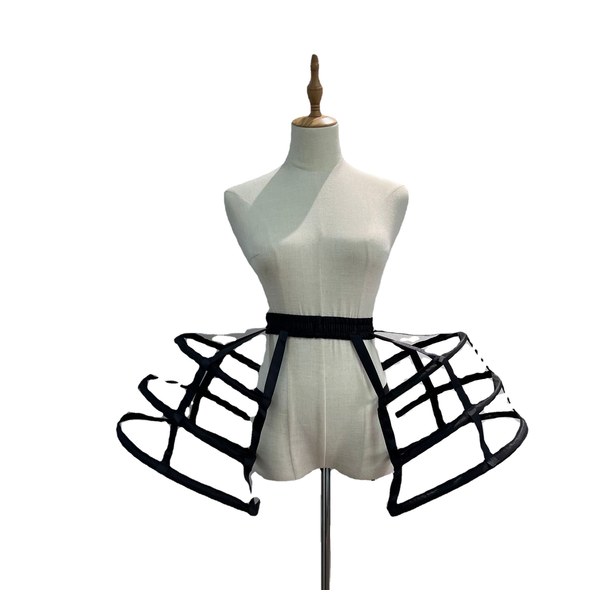 Wedding Bridal Crinoline Underskirt Women Girls elastico in vita regolabile Pannier sottoveste 3 gonna a gabbia a cerchio