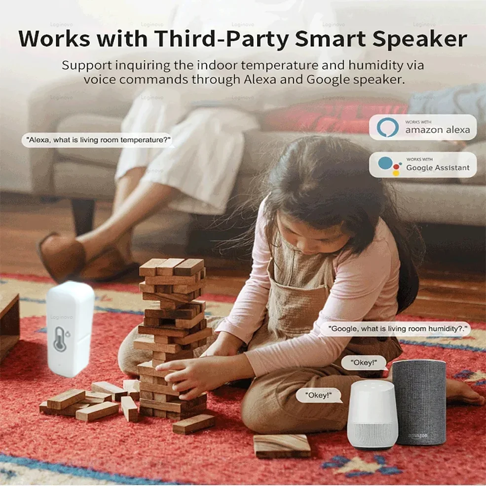 Tuya Zigbee อุณหภูมิและความชื้นเซนเซอร์ Smart Life App รีโมทคอนโทรลเครื่องตรวจจับ Smart Home Automation สําหรับ Alexa Google Home