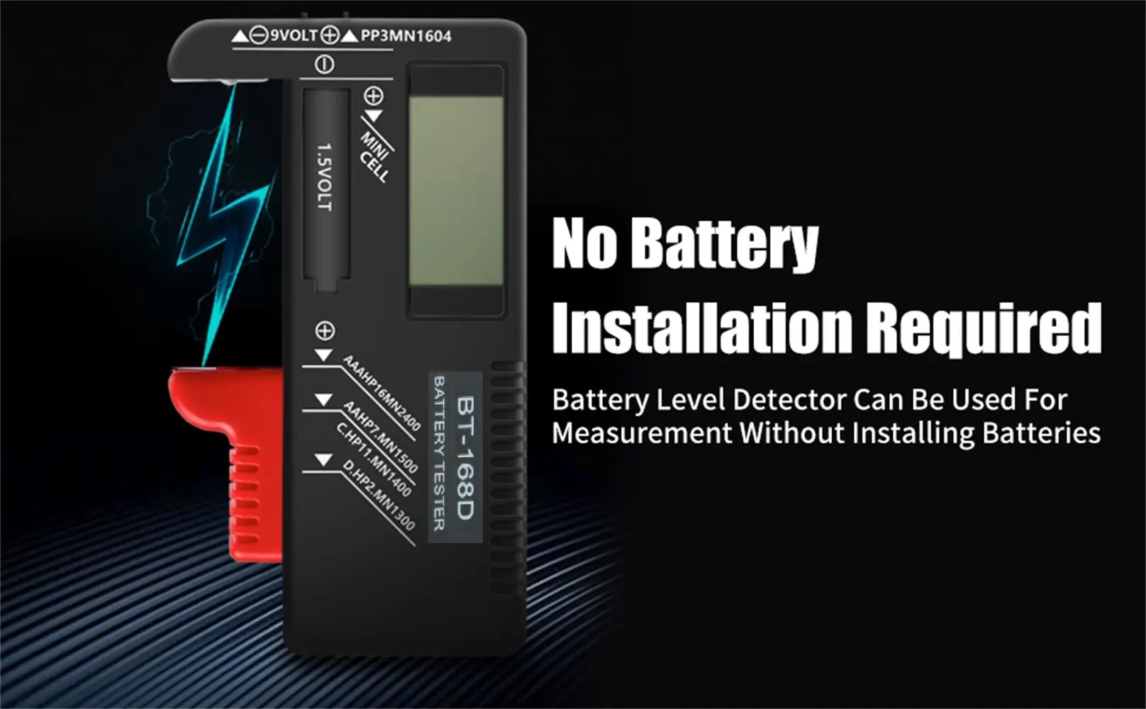 เครื่องทดสอบแบตเตอรี่ดิจิตอล LCD, เครื่องตรวจสอบแบตเตอรี่ AA AAA C D 9V 1.5V BT-168D ทดสอบแรงดันแบตเตอรี่เซลล์