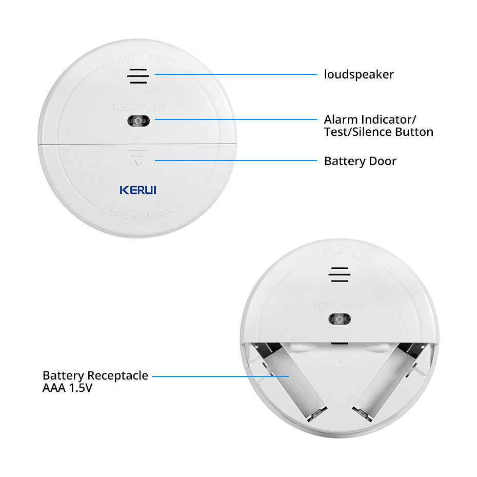 433Mhz Khói Không Dây Bảo Vệ Đầu Báo Khói Lửa Cảm Biến Cho WIFI / PSTN / GSM Nhà Hệ Thống Báo Động Hoặc làm Việc Một Mình