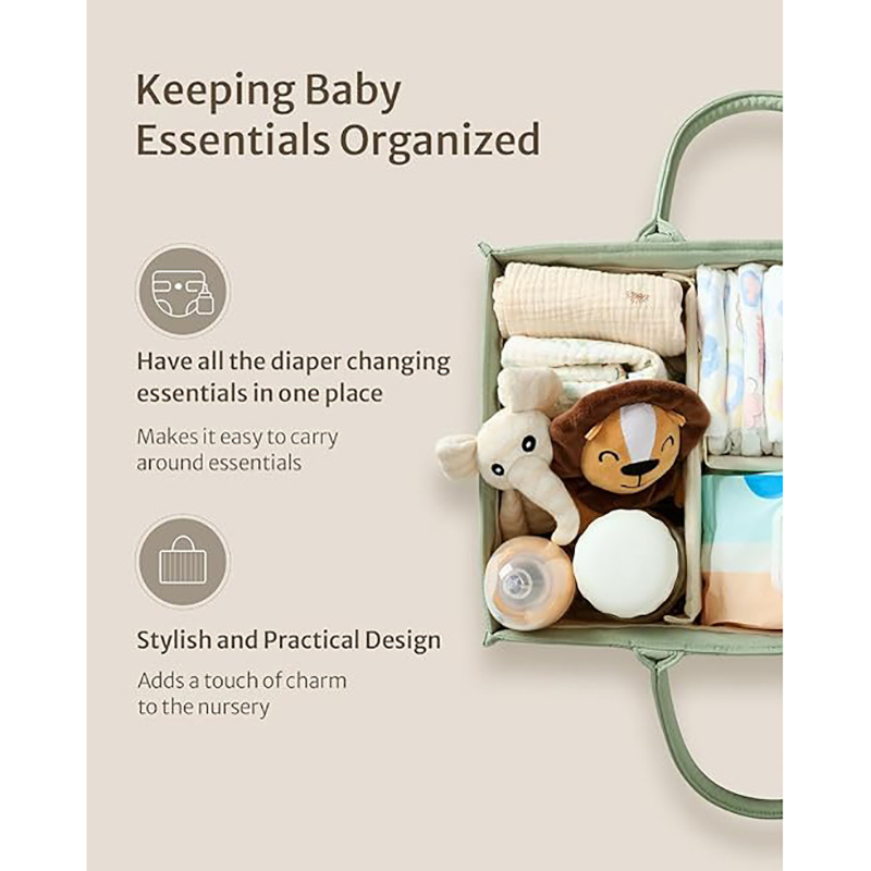 PANGDUBE กระเป๋าใส่ผ้าอ้อมเด็กพับผ้าอ้อมแบบพกพา Stackers & Caddies กระเป๋าเก็บความจุสูงสําหรับของใช้เด็ก