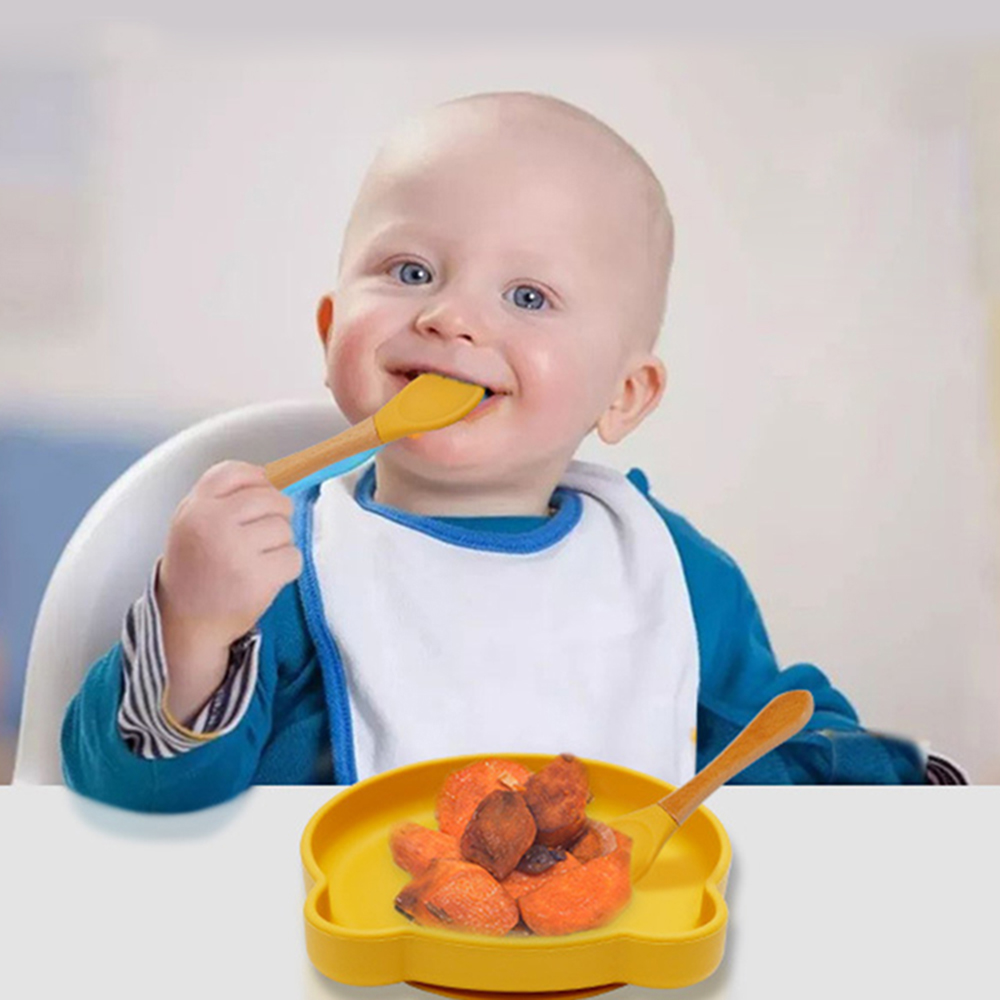 Silicone Bebê Comer Colher, Colher De Água De Treinamento, Louça Infantil, Colher De Alimentos Complementares, Garfo, Produtos Alimentícios