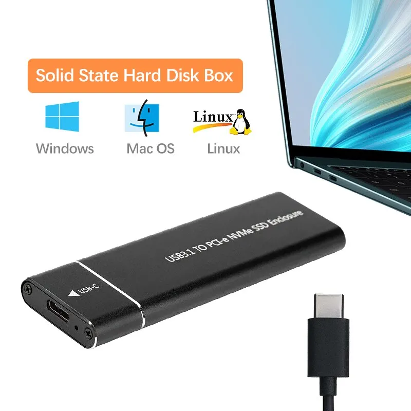 Usb3.1 m.2 nvme ssd gabinete caso móvel suporta protocolo nvme para tipo-c metal sólido caso de disco rígido externo portátil telefone ssd