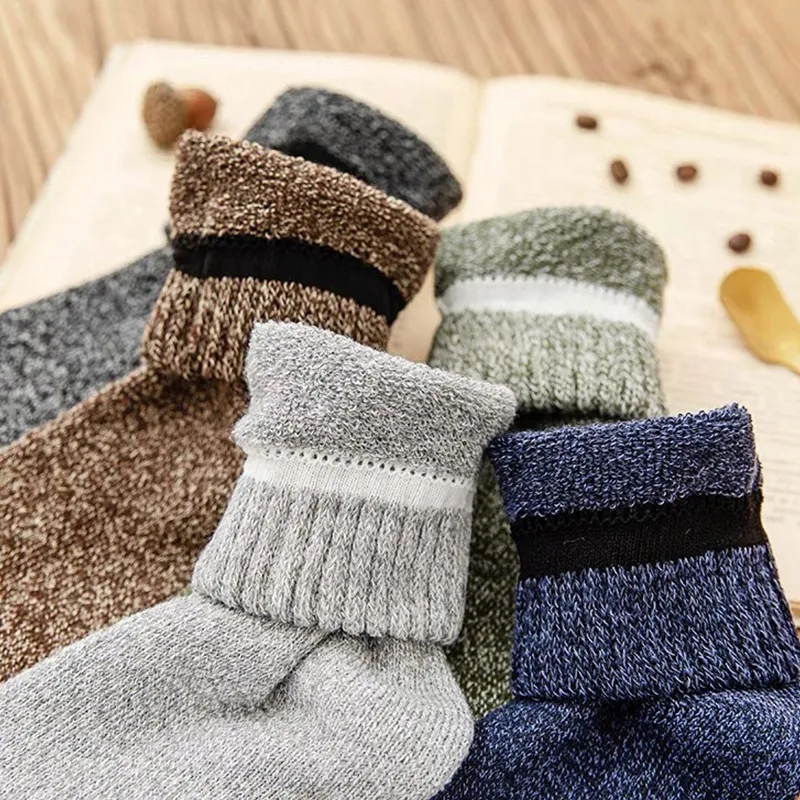 5Pairs Winter Thicken Socks Women Towel Keep Warm Winter Socks Cotton New Year Christmas Gift Russia Socks for Man And Women