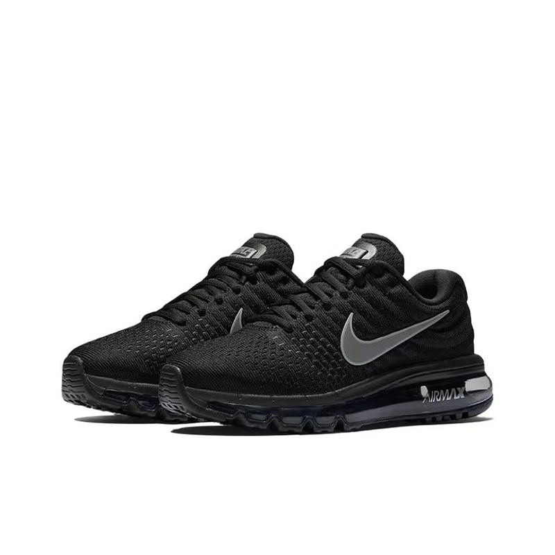 Nike Air Max 2017 Mesh Shock-absorbing Anti Slip ทนต่อการสึกหรอรองเท้าวิ่งลําลอง Low Cut สําหรับผู้ชายและผู้หญิง