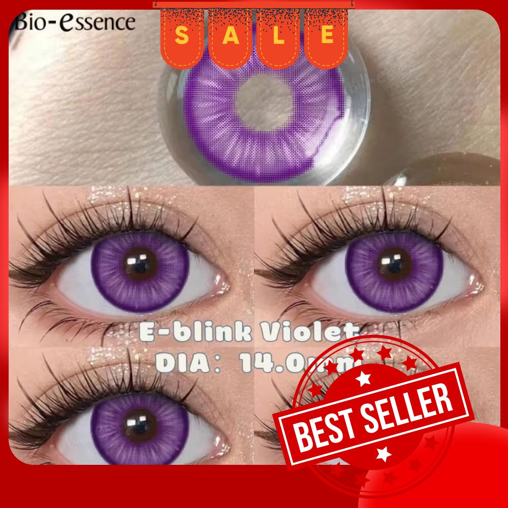 Bio-essence 2 uds lentes de contacto de colores ojos grandes morados Cosplay anual azul verde contacto cosmético Helloween maquillaje suave alumnos