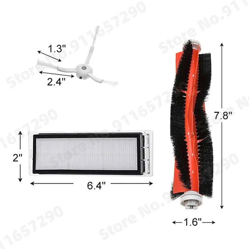 Dành Cho Xiaomi 1S 1st MI Roborock S50 S5 Max Mijia Bộ Lọc HEPA Bàn Chải Cạnh Bên Chính Bàn Chải Robot Hút Bụi phụ Kiện