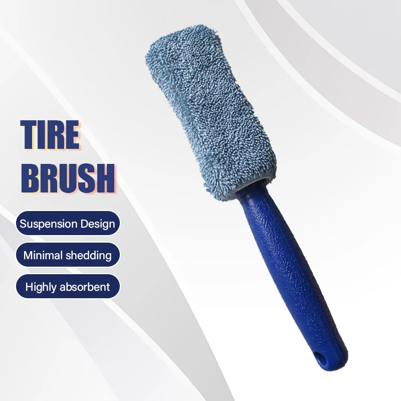 Escova De Limpeza Do Pneu De Carro De Microfibra, Punho Longo, Pano Trançado, Pode Pendurar