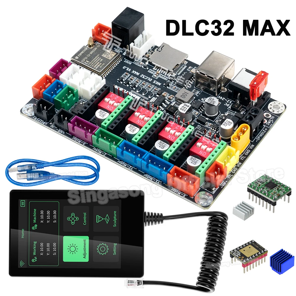 Makerbase MKS DLC32 MAX Материнская плата Лазерный гравировальный станок 4-осевой контроллер для деталей гравера по дереву с ЧПУ Плата обновления