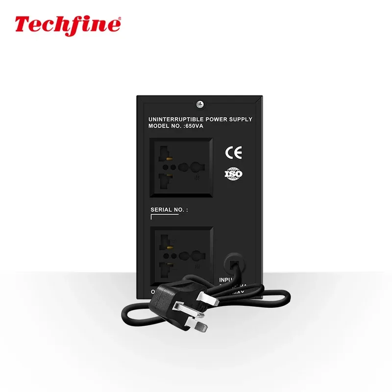 Techfine UPS 650VA Uninterruptible Power Supply 12VDC 220VAC 360W Backup Offline UPS for Computer