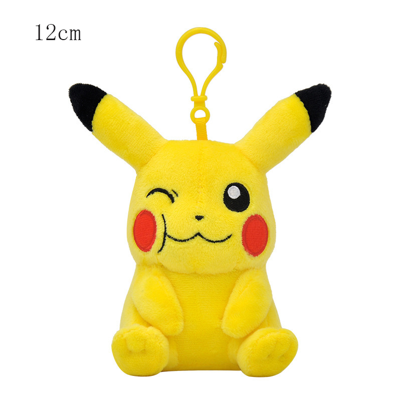 Pikachu ตุ๊กตาพวงกุญแจของเล่นการ์ตูน Charmander Psyduck Squirtle Snorlax ตุ๊กตาเด็กคาวาอิของเล่นของขวัญ 12 ซม