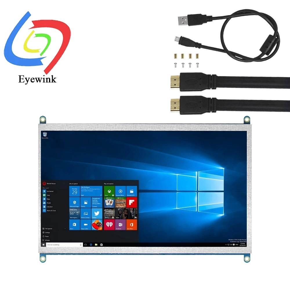 Pantalla Raspberry Pi pantalla táctil de 10,1 pulgadas pantalla HDMI 1024*600 para Raspberry Pi 5/4/3B/B + Win11/10/8