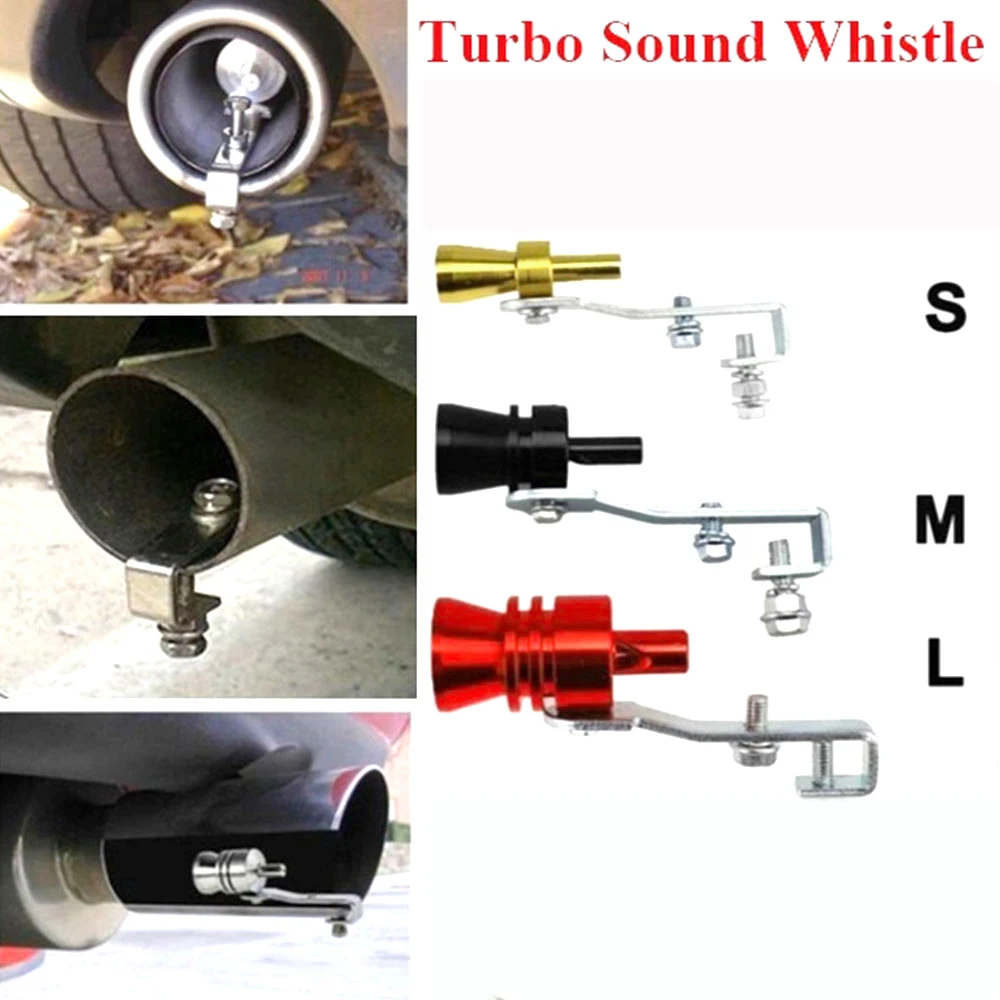 Silenciador de cano de escape turbo de alumínio universal, apito para carro, ponta da válvula de sopro, simulador