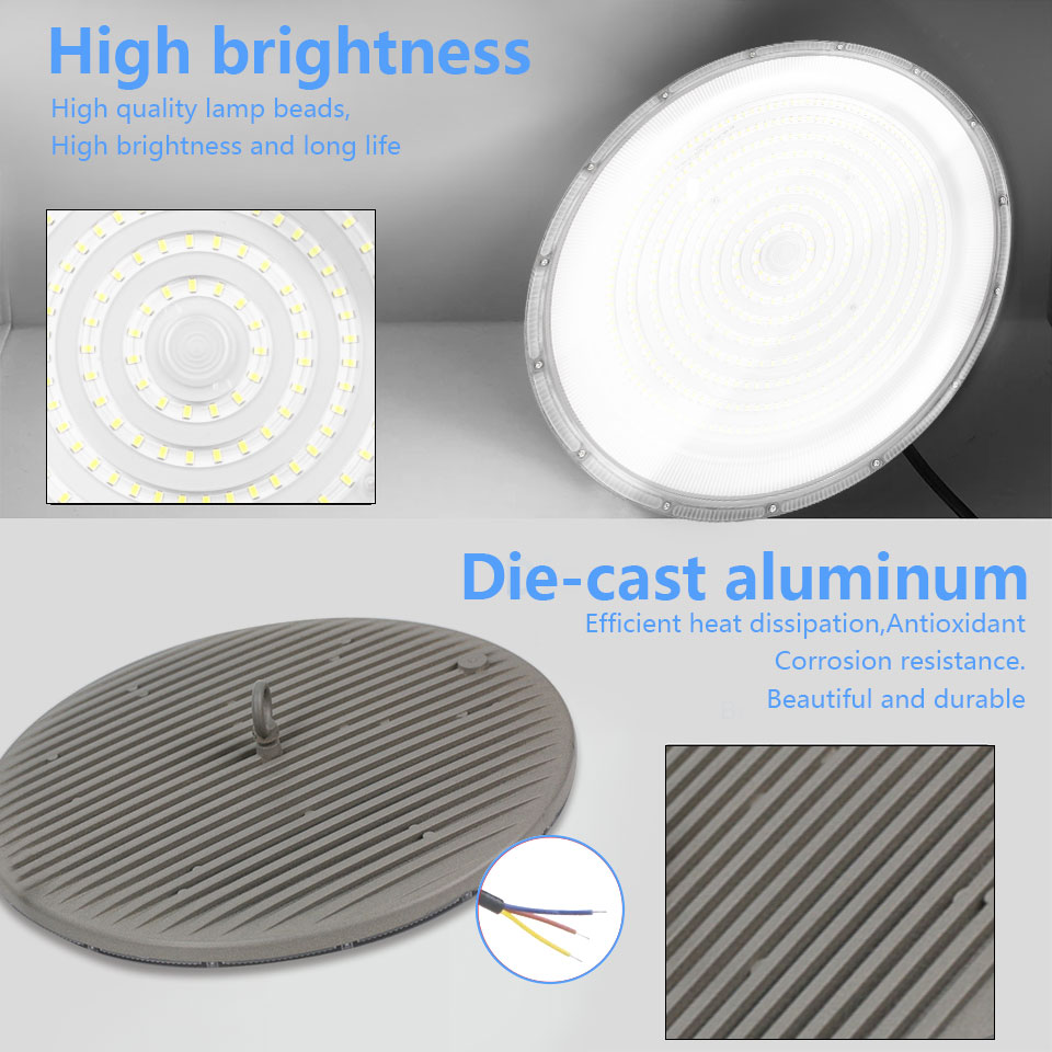 LED UFO High Bay AC85-265V 50W-600W Oświetlenie przemysłowe Lampa sufitowa Rynek Magazyn Garaż Siłownia Fabryka Światło do maszyny do szycia