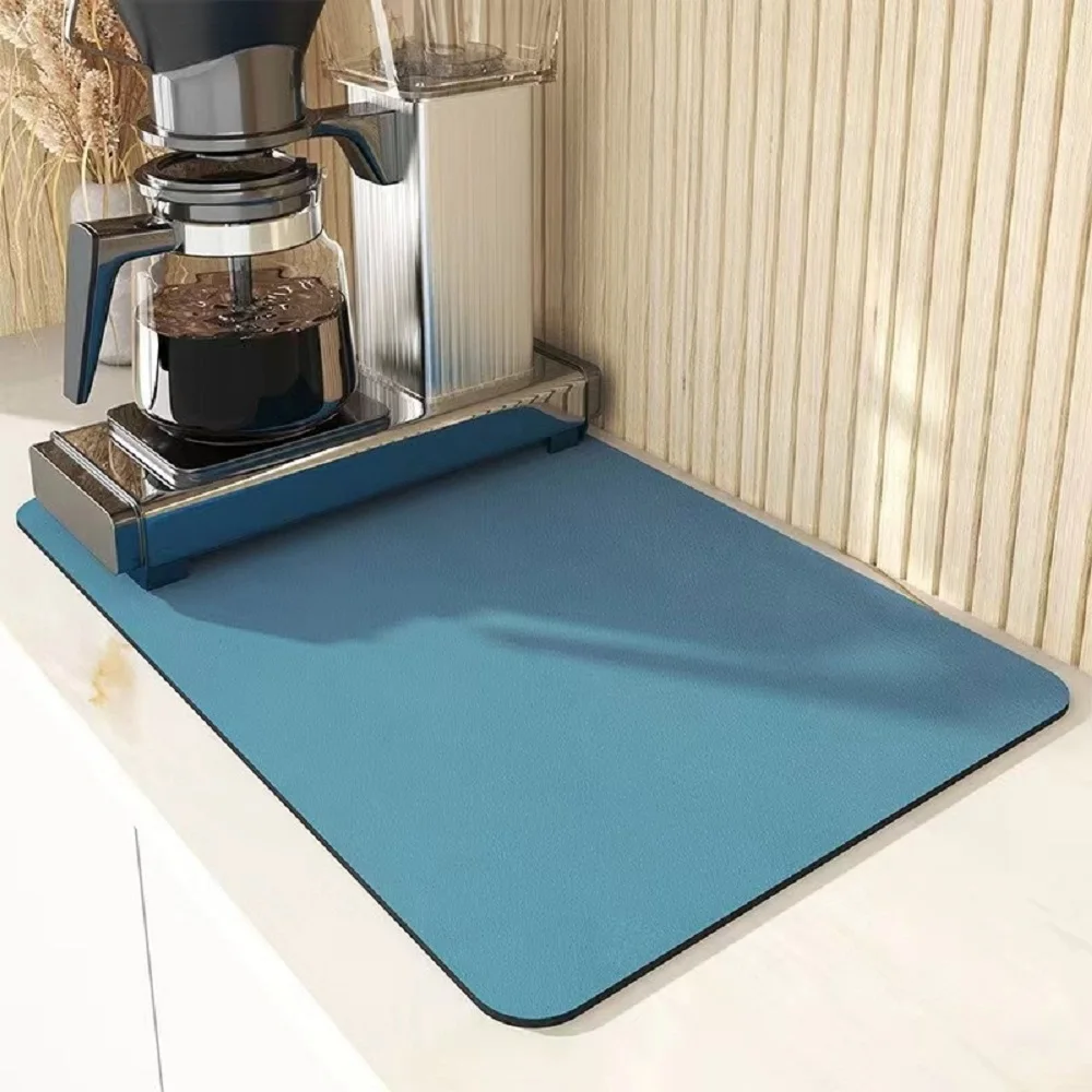 Tappetino da caffè assorbente, tovaglietta in tinta unita, posate per bottiglie, tovaglietta, posate da cucina, tappetino per asciugare, tovaglietta per tappeti da pavimento