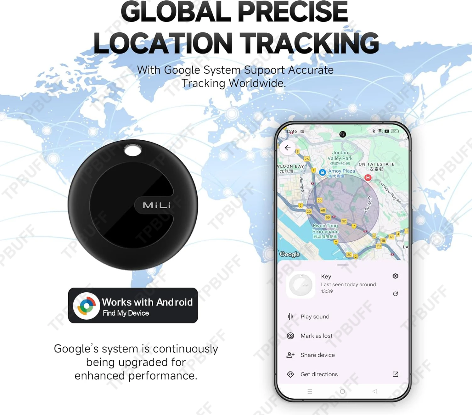MiLi MiTag Go Bluetooth Tracker Kompatybilny z Androidem Lokalizator Przedmiotów Współpracuje z Google Find My Device