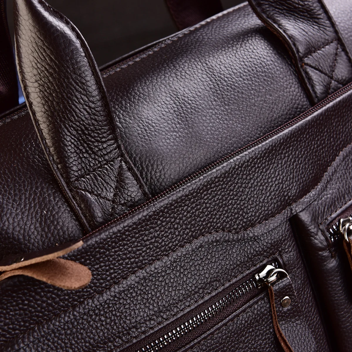 Maletín de cuero genuino para hombre, bolso para ordenador portátil de hombre, bolsos de mensajero de cuero natural para hombre, nombre grabado personalizado