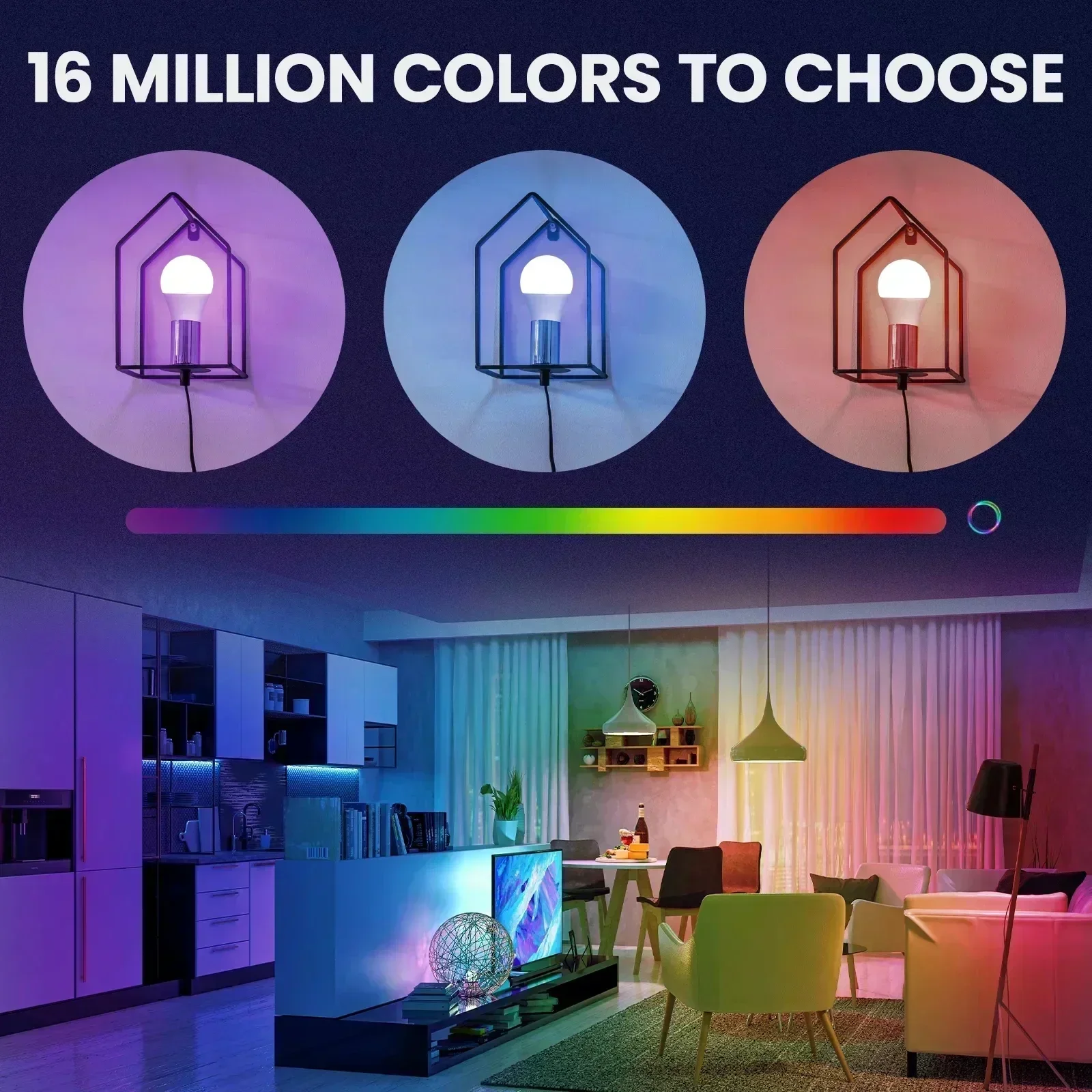 Lampadina TNCE Tuya E27 WIFI/Zigbee/Bluetooth, lampada LED a luce dimmerabile 2700-6500k RGB, APP Smart Life, Voce con Alexa Google Home