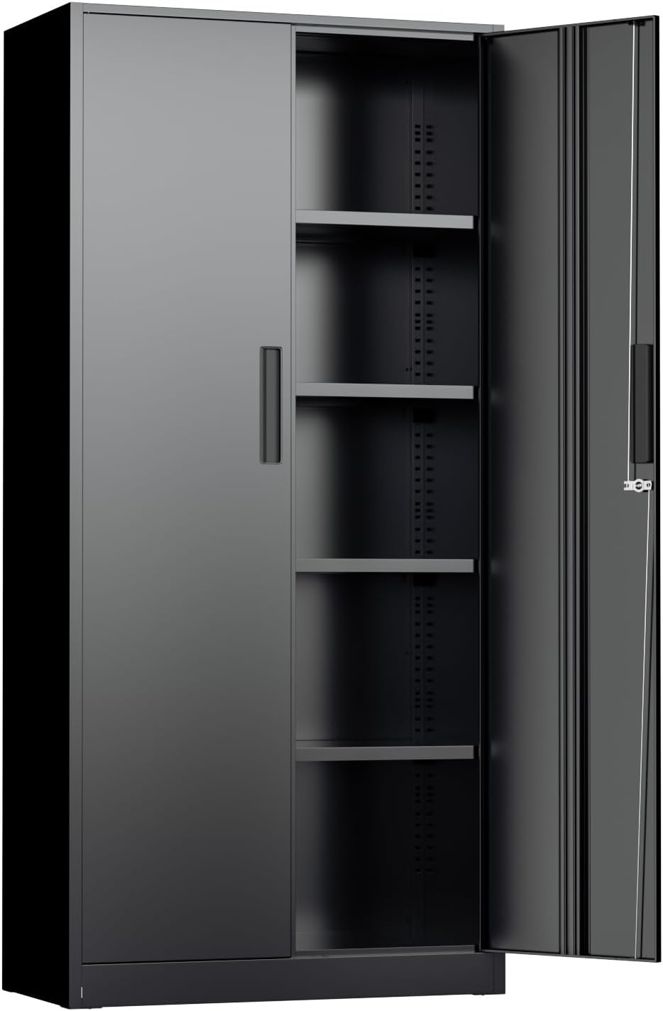 71" H Garage Storage Cabinet with Wheels,Metal Cabinets with 4 Adjustable Shelves and 2 Locking Doors for Garage,Home,Office