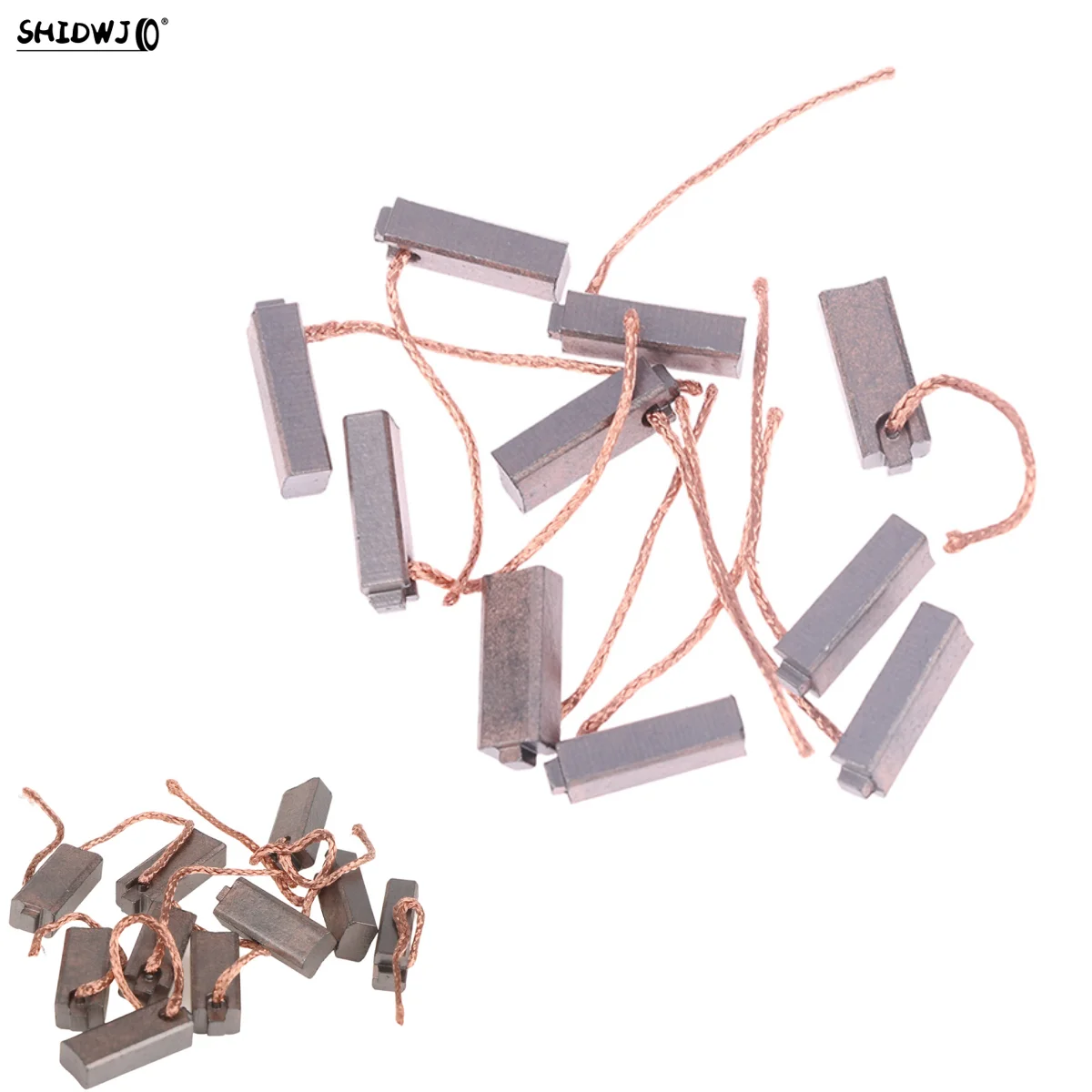 Generador eléctrico de cobre de alta calidad, cepillos de carbono, alternador de coche, herramientas eléctricas, regulador de coche, 5x7x19mm, 10 unidades