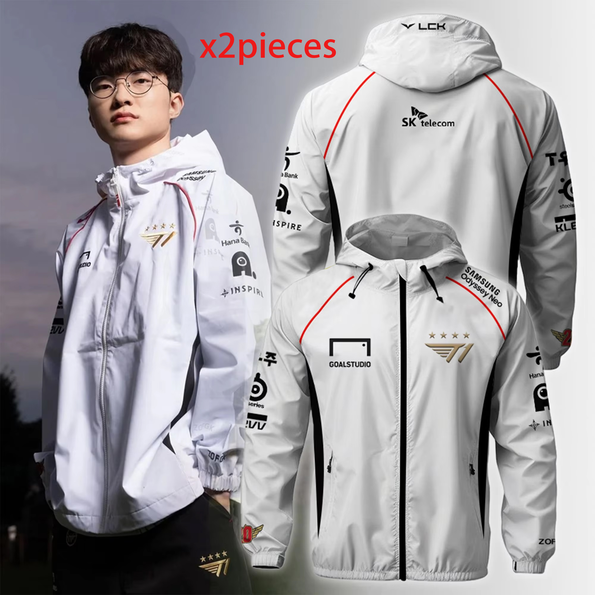 Gorąca wyprzedaż munduru HardsheT1 Worlds Esports Team Jersey LOL Games Faker Fan Support Unisex Oversized Hooded Jacket Custom Name