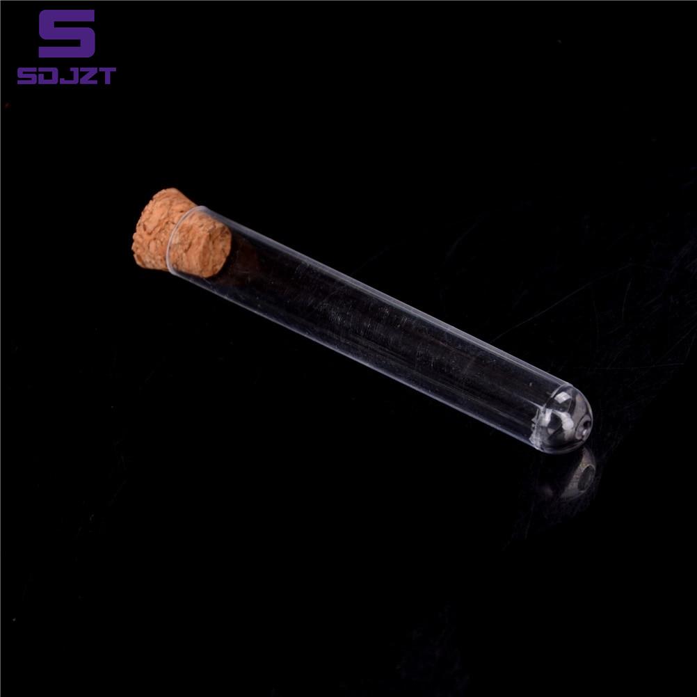 Tubes à essai en plastique avec bouchon en liège, 10 pièces, 15x150mm, 20ml, transparent, cadeau d'expérimentation de laboratoire, bouteille rechargeable