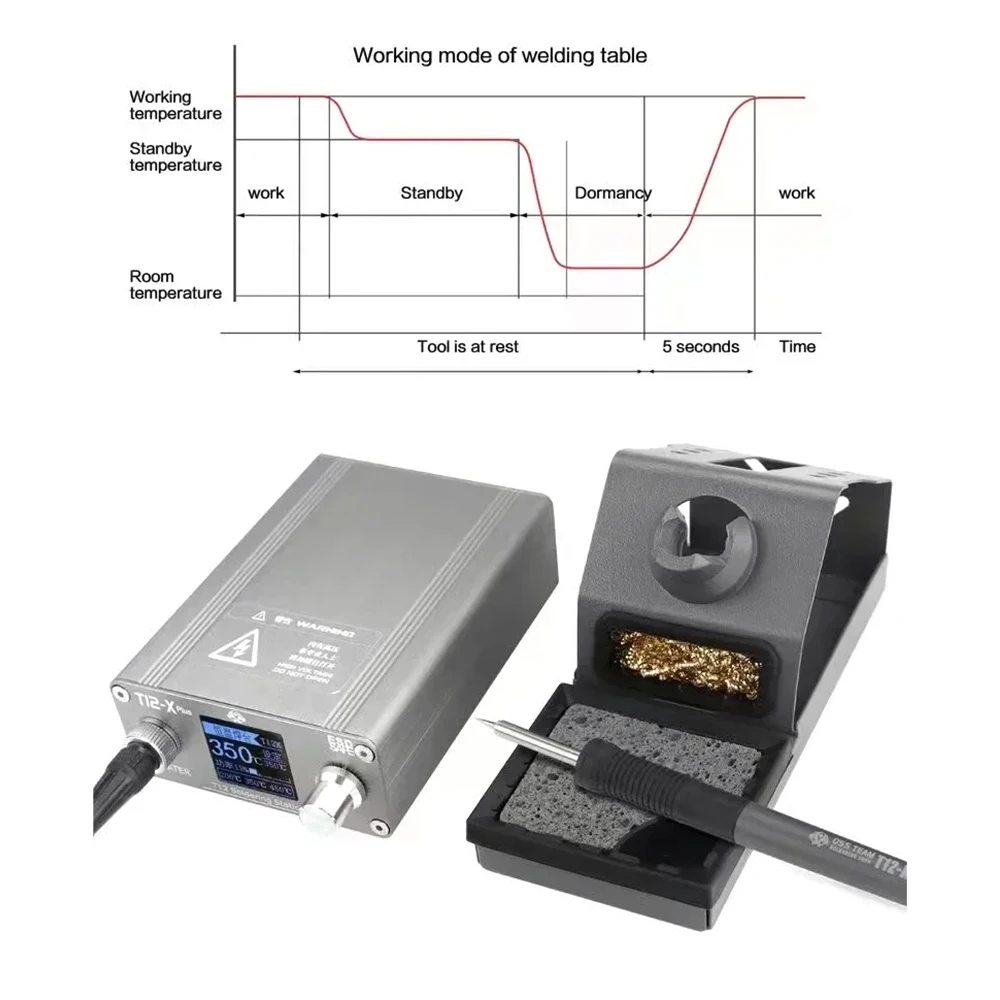 Estação de solda original oss t12, 75w, display digital, temperatura constante com pontas t12 para ferramentas de reparo de soldagem de precisão diy