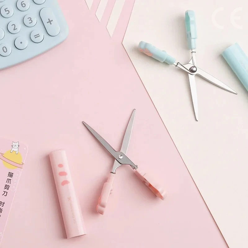Kawaii Cat Claw Scissors Portable Cute Small Scissors Student Office Multi-functional Scissors Tiny Scissors Stationery