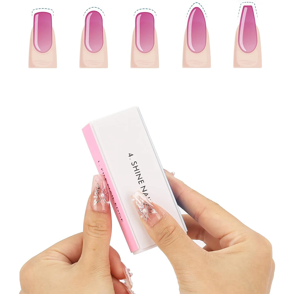 LULAA Professional 4 Ways Nail Buffing Block Manicure Pedicure Tool Emery Board Nail Art Care Buffing Buffer Sanding Files