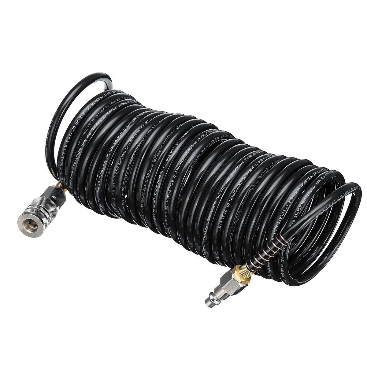 Terugslagslang Zware terugslagluchtslang Luchtleiding 1/4 inch draagbare polyurethaan spoelslang met snelle fittingen voor luchtcompressor