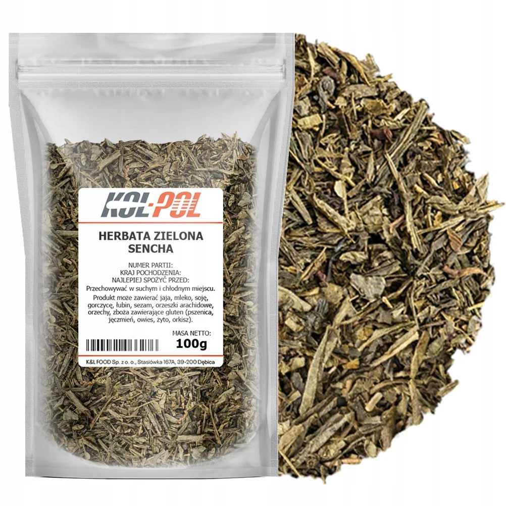 HERBATA ZIELONA SENCHA 100g Liściasta naturalna aromatyczna jakość Kol-Pol