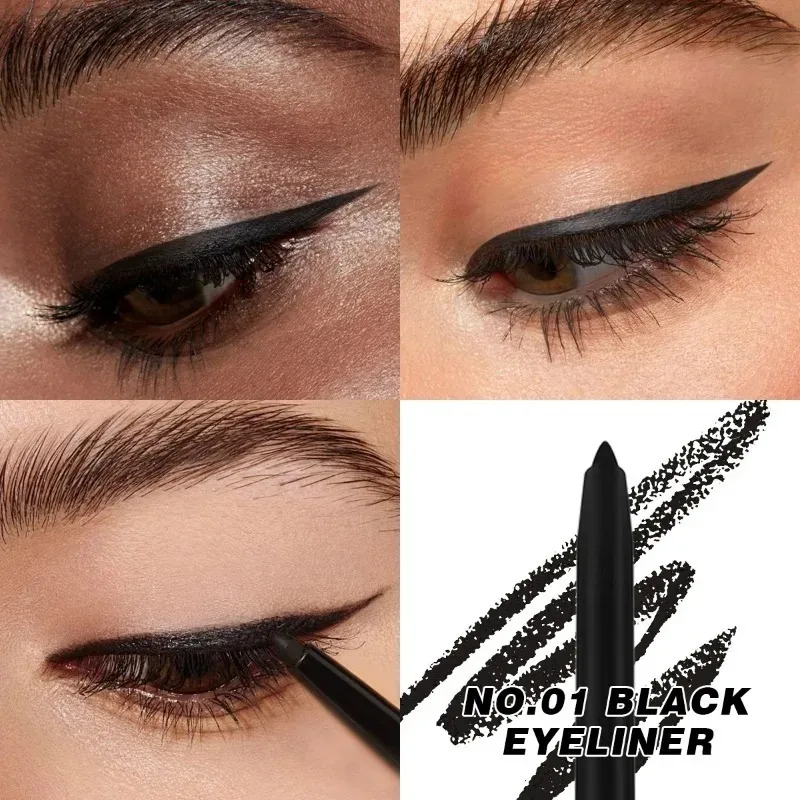 Matte Zijderups Eyeliner Gel Pen Waterdichte Niet-Smudge Sneldrogende Eyeliner Zwartbruine Oogschaduw Pen Make-Up