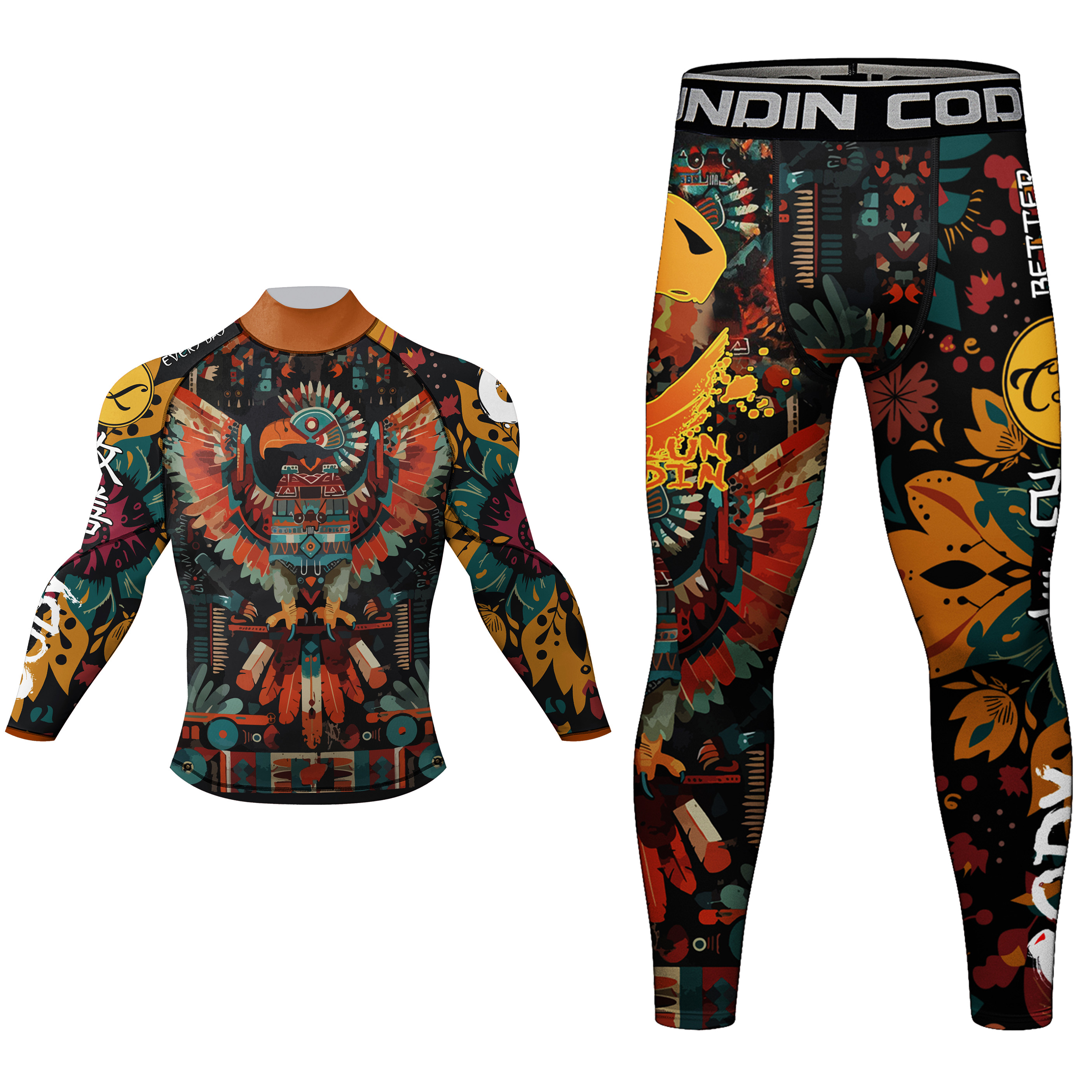 ゴム抗コーディ・ルンディン Mma ラッシュガードキックボクシングムエタイショーツジョギングボックススポーツスーツラッシュガード男性用 T シャツ + パンツセット