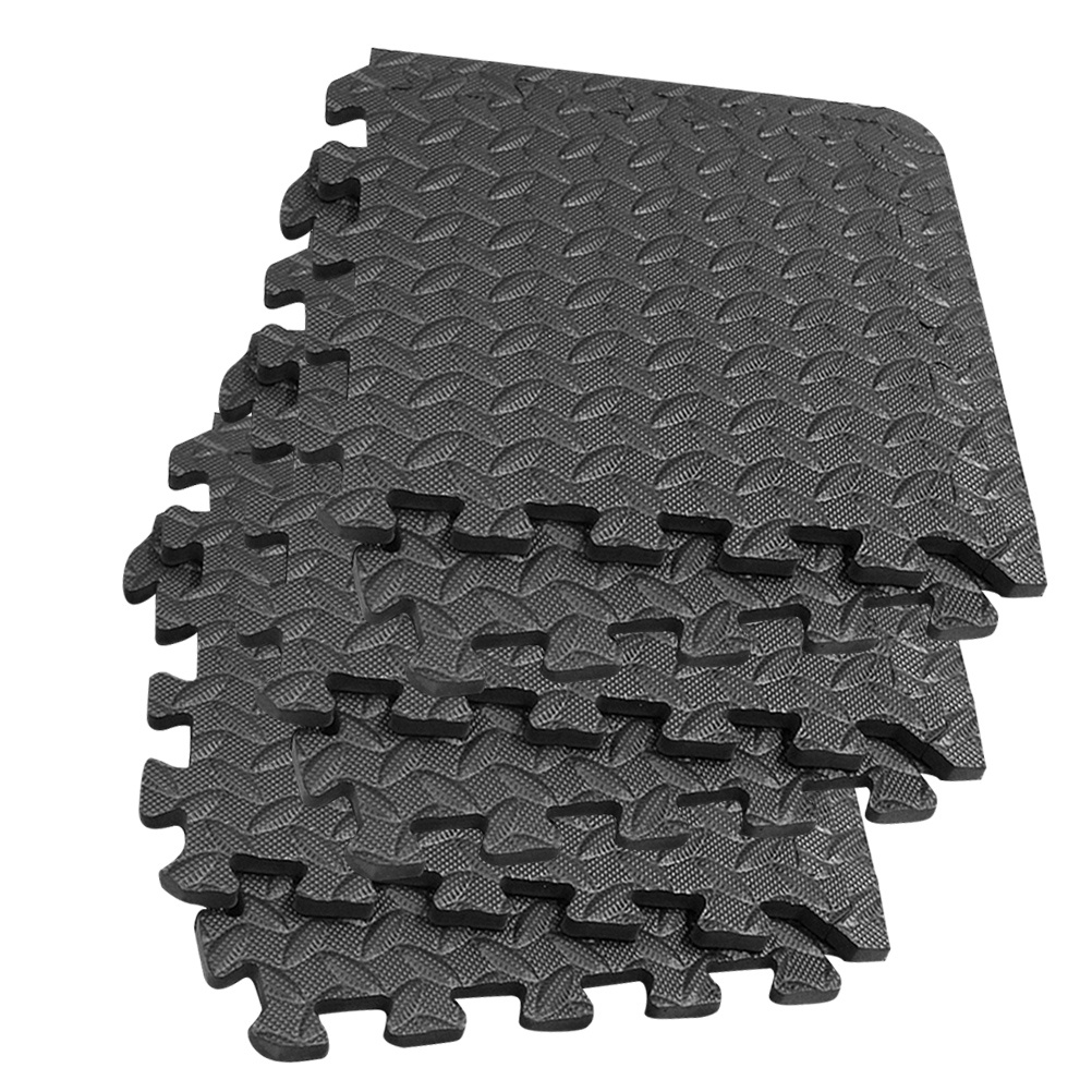 8pcs Eva Leaf Grain Floor Mat Splicing Gym Puzzle Tiles Thick Non-Slip Interlocking Flooring For Yoga Room Dance