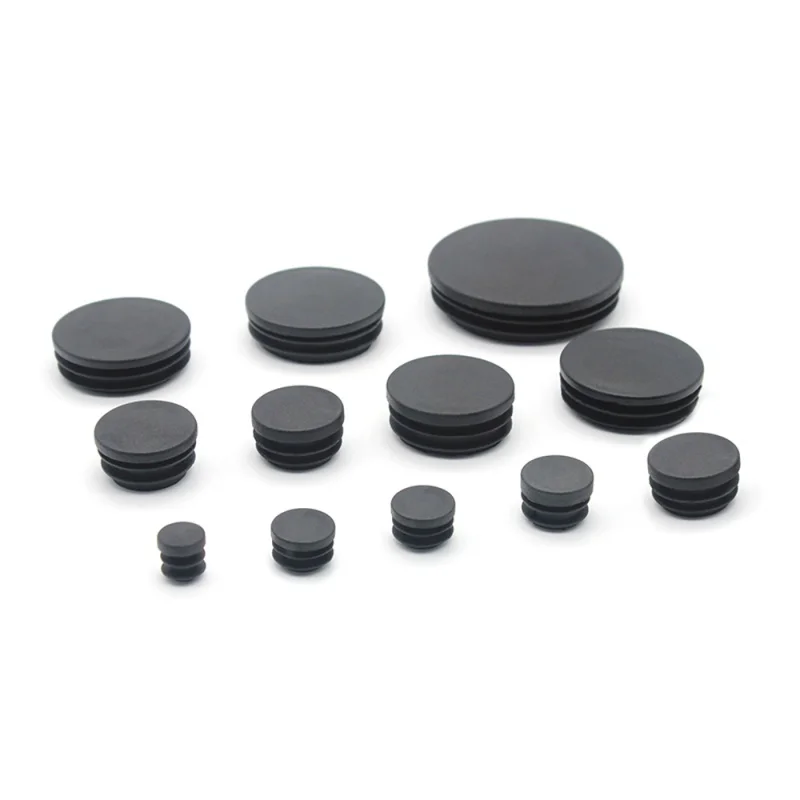 2/4/5/10 pezzi Tappi terminali in plastica nera rotonda Tappi per tubi Inserti per tubi Tappo 10mm 12/13/14/16/19/20/22/25/27/28/30/32-100mm