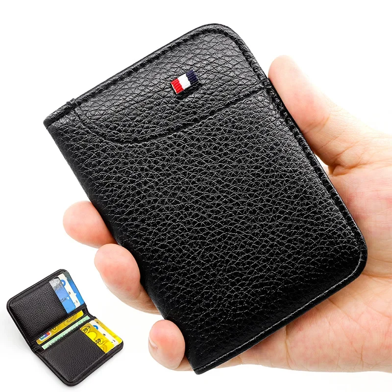 Men Wallet Portable Super Slim Soft Wallet PU Leather Mini Credit Card Wallet Purse Card Holders Vintage Bi-fold Wallet for Men
