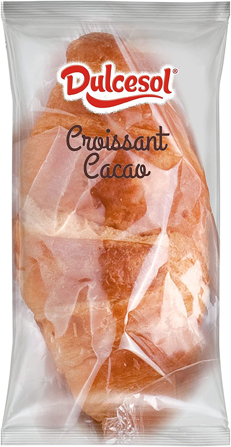 Dulcesol-Croissants Cacau Embalados Individualmente Chocolate Recheios, 1.6kg Formato