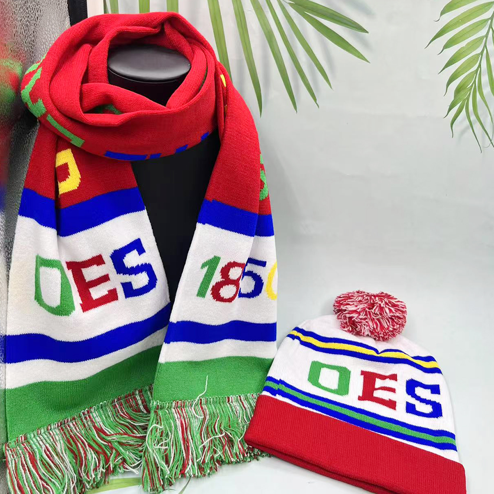 OES 그리스 우정 클럽 파티 여성 선물 겨울 스카프 모자 세트