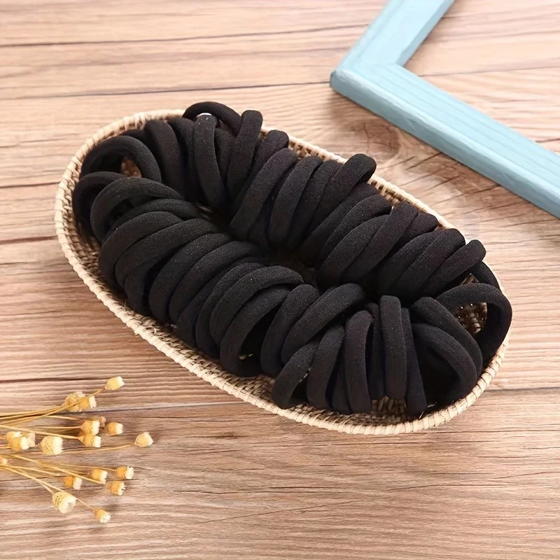 Fascia elastica per capelli da 50 pezzi - Fascia per capelli a coda di cavallo da donna spessa, comoda e resistente - accessorio per capelli in tinta unita