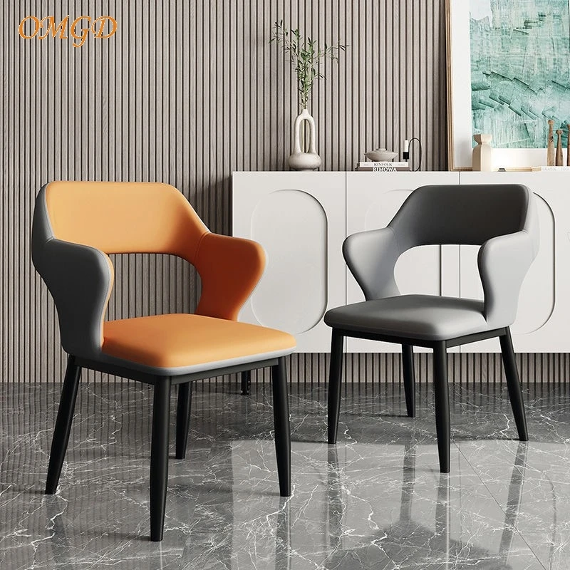 OMGD Light Luxury Backrest Simple Dining Table And Chairs High-grade Tea Table Chairs Negotiation Chairs Light Luxury Chairs