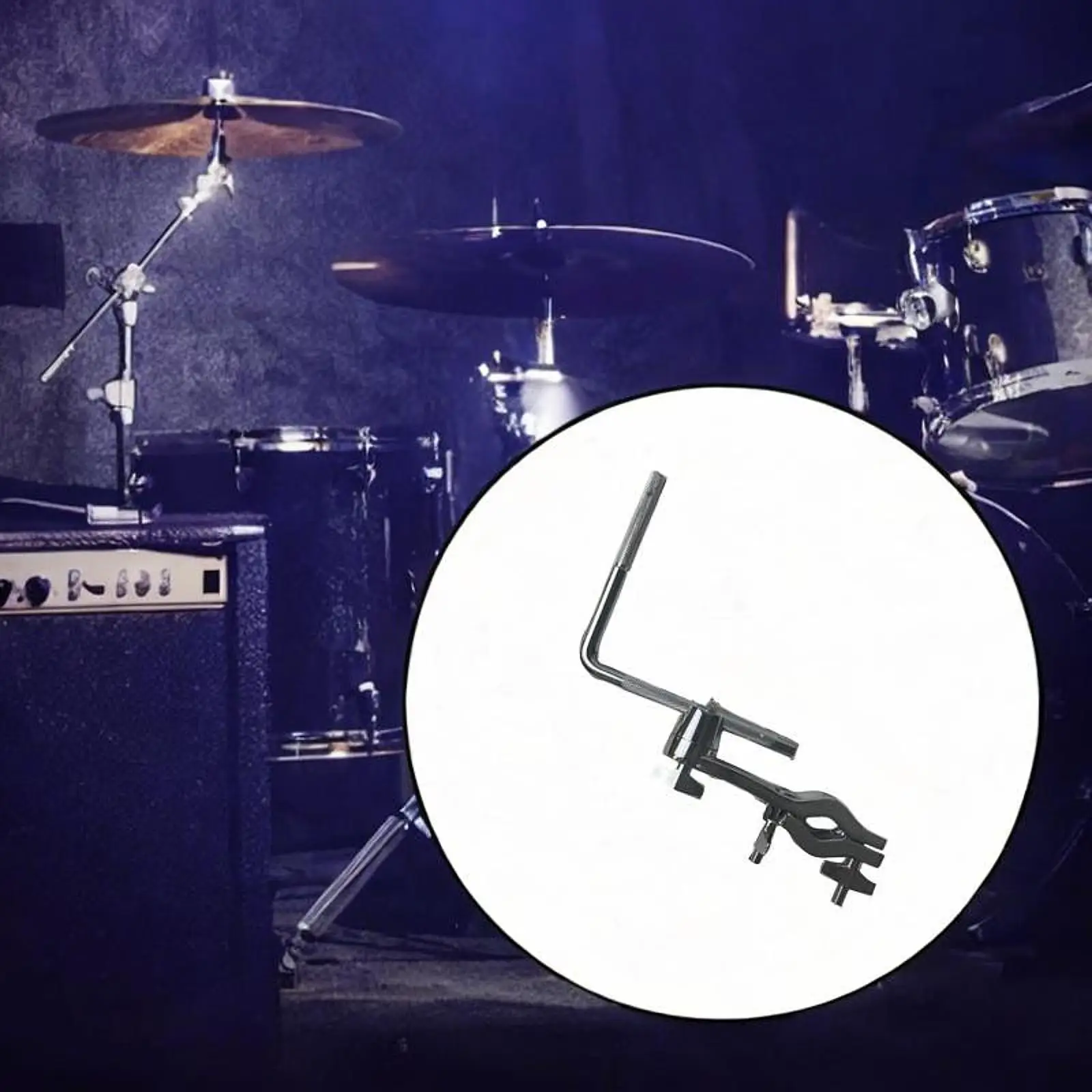 Cowbell Mount Bracket Instrumen Perkusi Bagian Drum Logam Set Penjepit