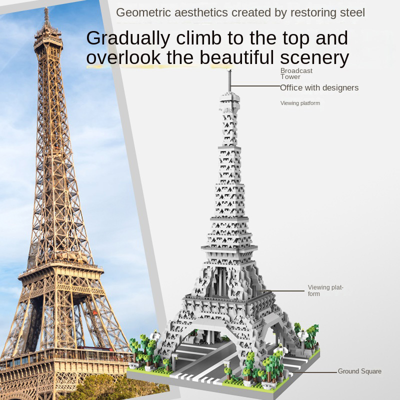 Paris Eiffelturm Bausteine Mikro partikel Montage Bausteine dekorative Desktop Ornament Spielzeug