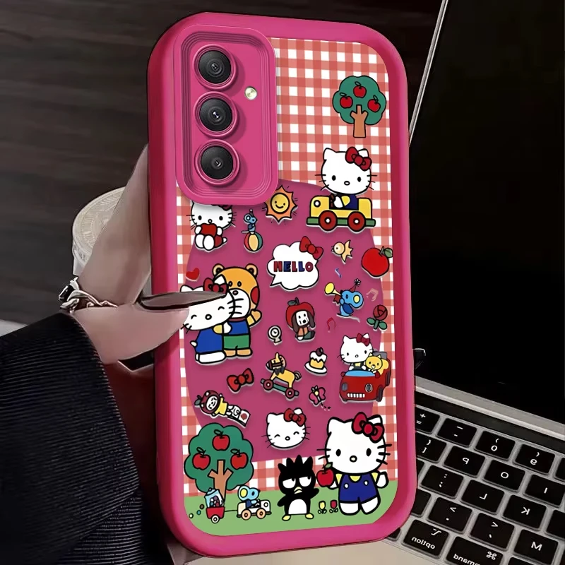 Casing Ponsel Kartun Hello Kitty Lucu untuk Samsung Galaxy A14 A15 5G S21 S22 S23 S24 S25 FE Plus Ultra A25 A35 A52 A53 A54 A55 5G