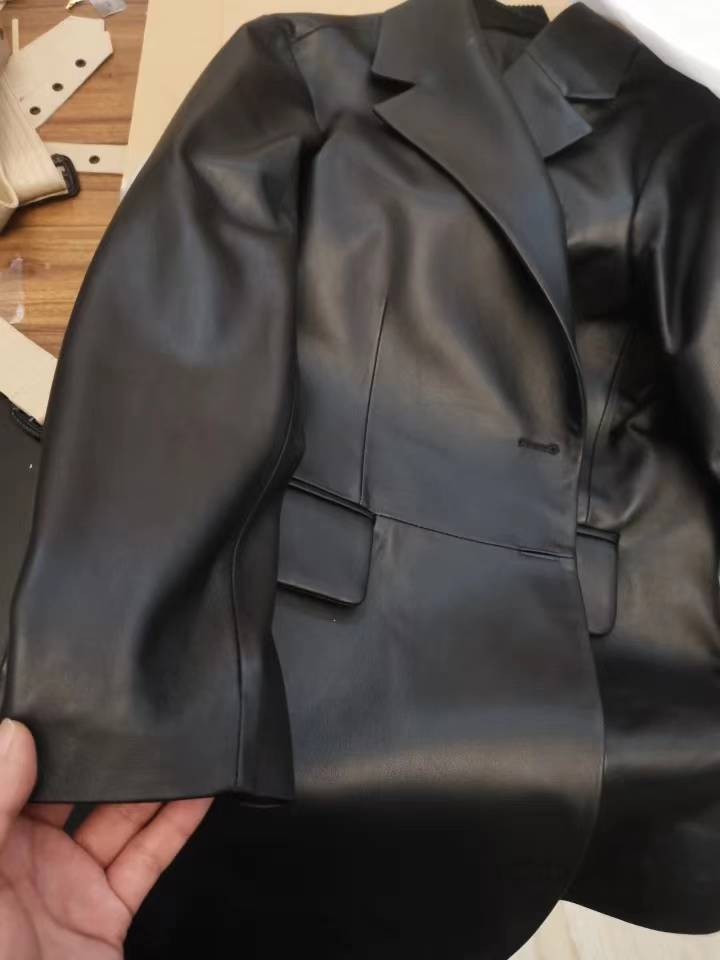 Spring new genuine leather female long oversize sheepskin jacket blazer women coat