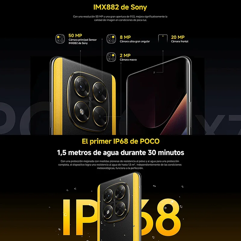 Estreno mundial POCO X7 versión Global Smartphone Dimensity 7300-Ultra 6,67 "1.5K AMOLED pantalla curva 45W Turbo carga NFC