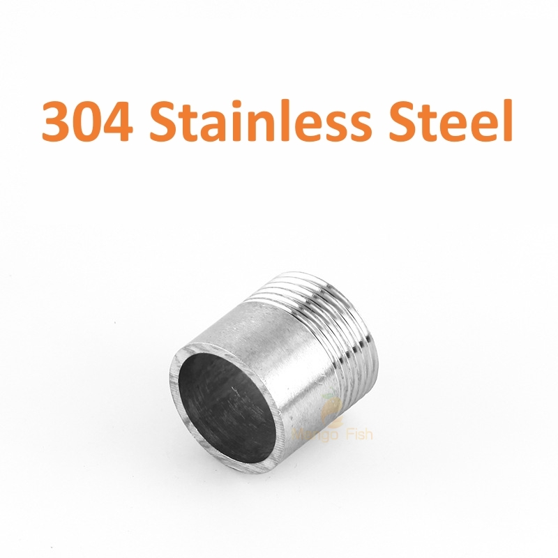 304 Roestvrij Staal 1/8 "1/4" 1/2 "3/8" 3/4 "1" 2 "BSP single-head Buitendraad Buisleidingen Water Gas Connector Adapter Jointer