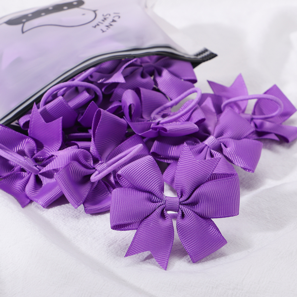 女の子用の弾性ヘアロープ,赤ちゃん用のフック,ミニボウノット,ポニーテールホルダー,ヘアアクセサリー,2.44インチ,バッチあたり10個