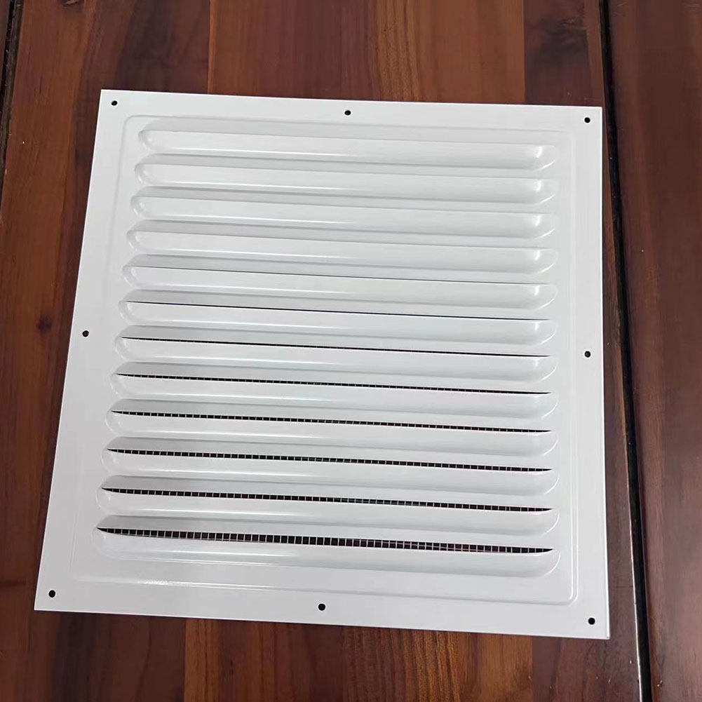 Grade de ventilação de ar, grelha de ventilação, alumínio branco, grelhas de parede, duto de aquecimento, resfriamento e placa de aberturas, tampa de tela de insetos